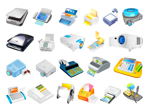 办公用品矢量与消防设备 现代办公安全与效率的双重保障